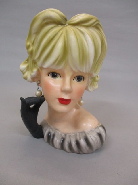 7" Relpo K1761 Lady Head Vase (1 of 5)