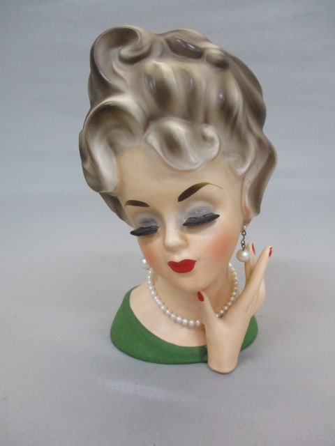 7 1/2" Ardco Lady Head Vase (1 of 5)