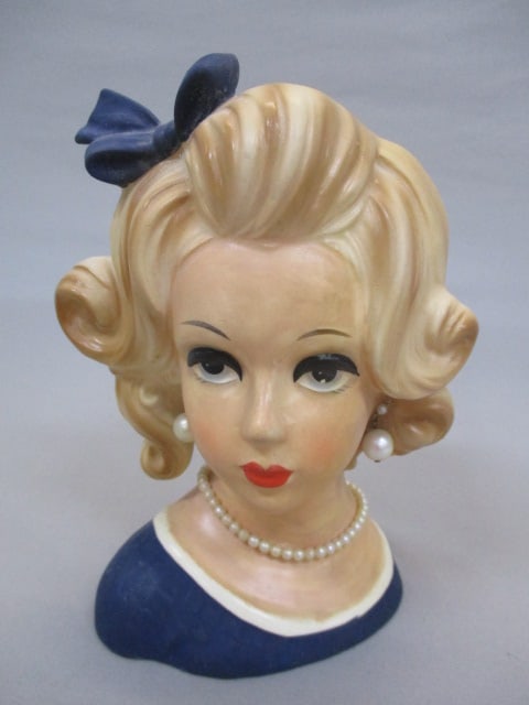 7" Napco C8500 Lady Head Vase (1 of 6)