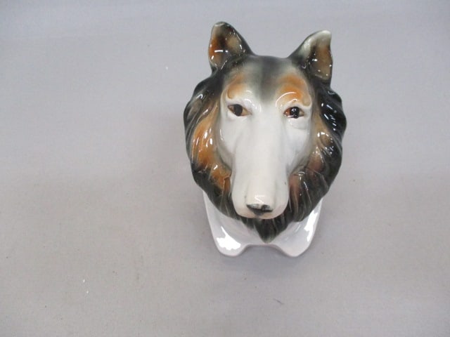Vintage Collie Dog Wall Pocket: 4"