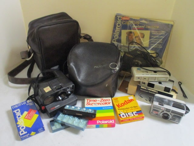 Camera Lot; Bell & Howell Pocket star, Polaroid's One Step, Captiva, Minolta, Kodaks, Etch: See Pictures for Details.