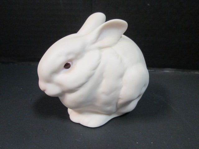 Cybis "Mr. Snowball" White Rabbit Bisque Porcelain Figurine: 3 1/2"h, impressed copyright Cybis and Cybis copyright in gold marker on bottom