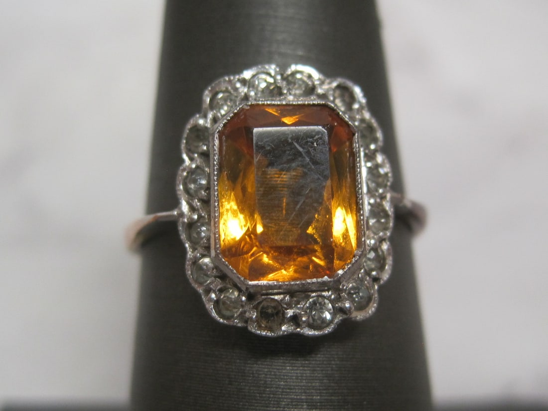 14k Gold Antique Citrine and Diamond Ring (1 of 4)