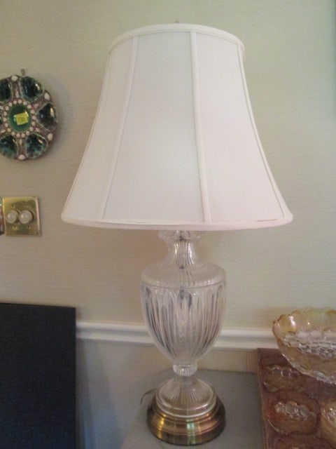 Heavy Wildwood Crystal Table Lamp with Gold Tone Metal Base (1 of 7)