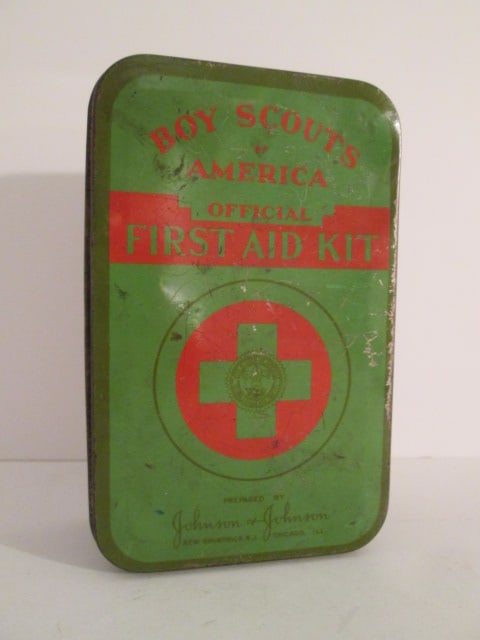Vintage "Boy Scouts of America Official First Aid Kit" Tin: .
