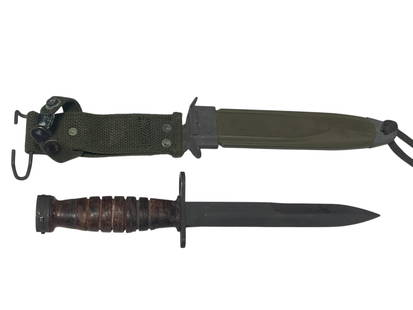 Bayonet with USM8A1 Scabbard: Scabbard marked NORD-8114 B.M. CO. 1/7 VP | 5 1/2” Blade, 10” overall 