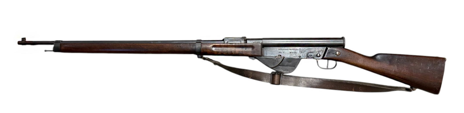 Excellent EXTREMELY RARE MAT WWI French RSC Model 1917 8mm LEBEL Semi-Automatic Rifle: S#: F67007 | 31.25" Barrel | All matching on Receiver, Bolt, Trigger guard, and Stock | The breechblock is marked "Manufactures Nationales MA T Mle 1917” and the right side of the barrel is mark