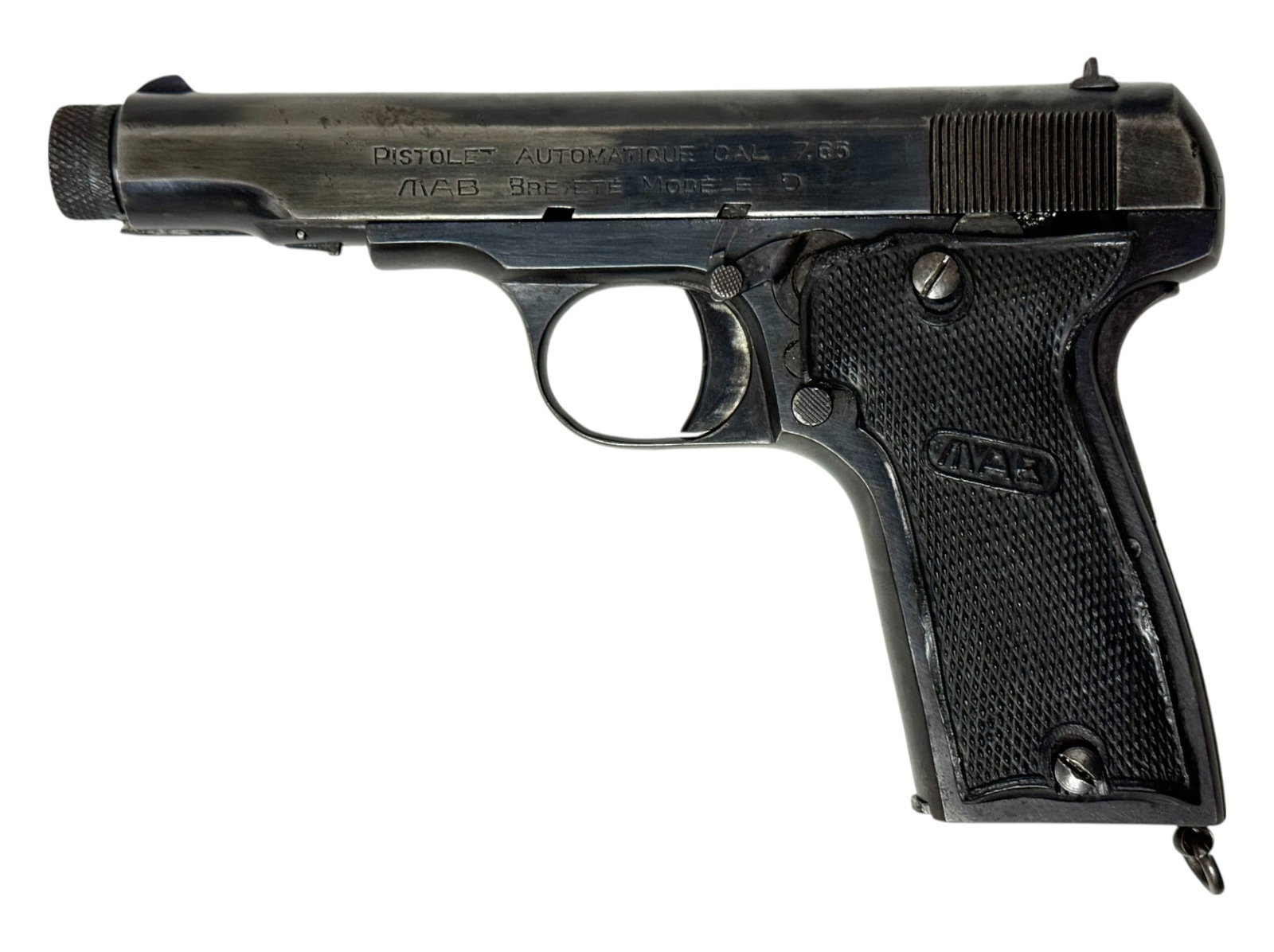 WWII German Nazi Marked French MAB Model D 7.65mm (.32 ACP) Semi-Automatic Pistol: S#: 97047 | Correct serial range for the WaAD20 marked pistols | Stamped with a German Eagle/WaAD20 on right side of frame, barrel marked MAB with an Eagle and the caliber | Comes with (1) Magazine | 