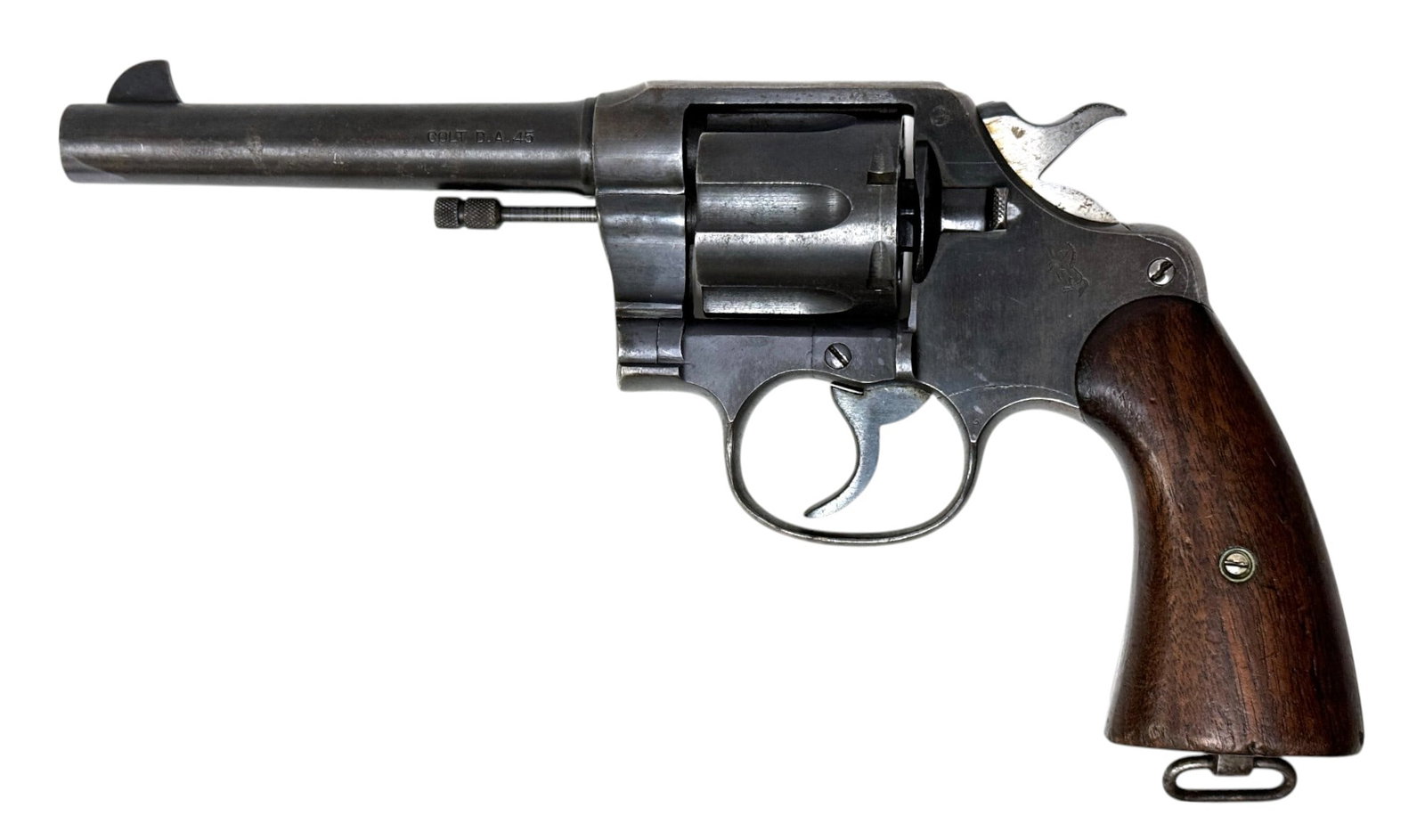 US WWI 1919 Colt DA 45 US Army Model 1917 .45 ACP Revolver: S# 195084 | with Government issued S#: 40668 | Marked on frame & crane are both 195084 | 5.5” Barrel | JMG Inspector’s Mark by Lieutenant Colonel John M. Gilbert with Rampant Colt stamp be