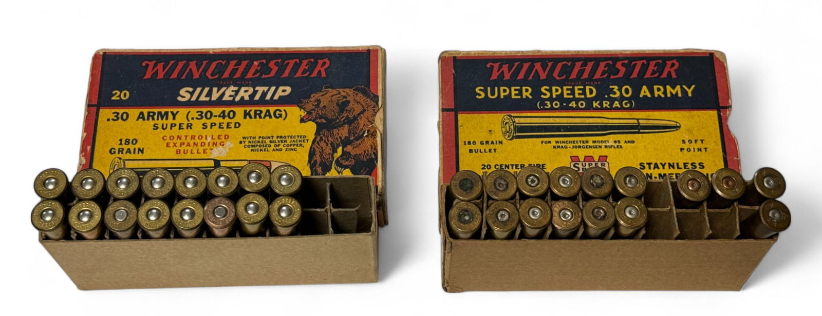 16rds. of .30 ARMY (.30-40 KRAG) Winchester Silvertip Ammo & 16rds. of Reloading Components (1 of 7)