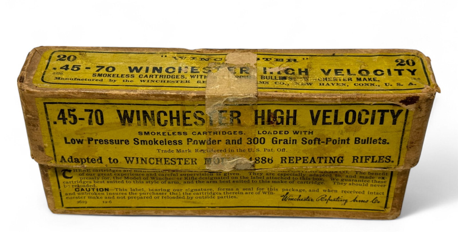 19rds. of .45-70 GOVT. High Velocity Winchester 1886 Repeating Rifle Vintage Collectible Ammo: See photos, heavy corrosion on ammo