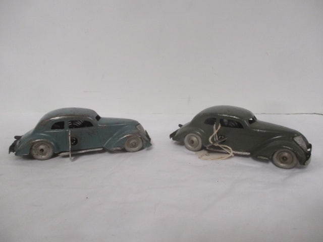 Two Vintage German Tippco Adler Wind Up Cars: 5 1/2" long, both wind and wheels move