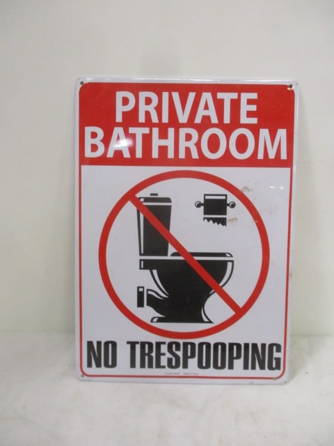 "Private Bathroom" Novelty Metal Sign (1 of 6)