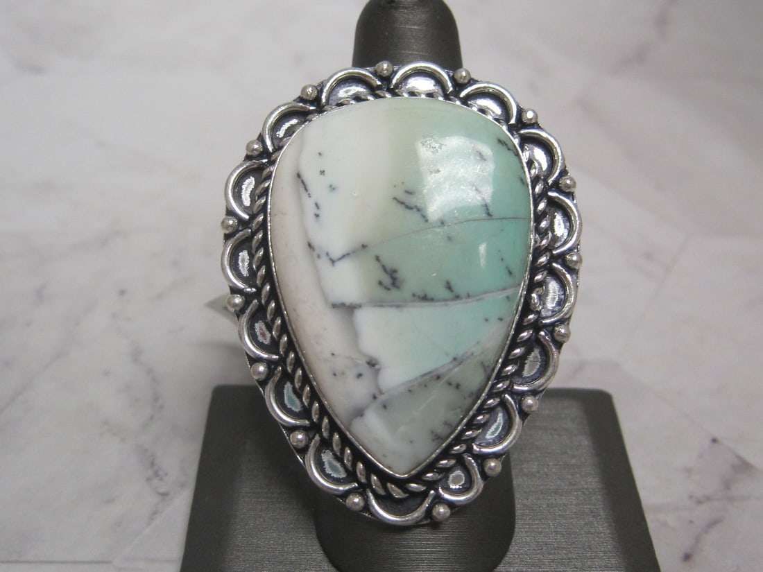 German Silver Large Dendrite Ring (1 of 4)