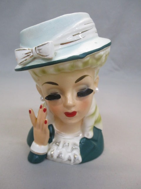 5.5" 1960's Enesco Lady Head Vase (1 of 5)