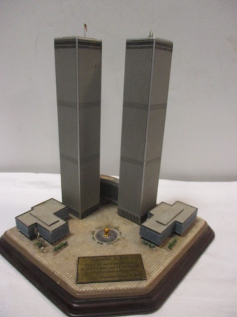 The Danbury Mint "Twin Towers" Commemorative Figurine: Few small chips