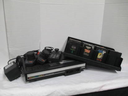 Coleco Vision Video System, Controllers and 13 Game Cartridges in Case: has power cord-plugged in but doesn't have power indicator light to determine if on. Several game cartridges have missing labels. Games with labels Coleco Vision Donkey Kong, Donkey Kong Junior, Sears