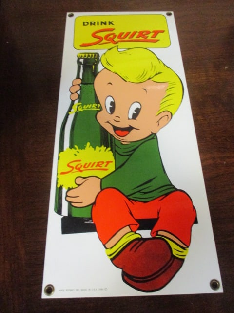 Andee Rooney Porcelain Enamel "Drink Squirt" Advertising Sign (1 of 7)