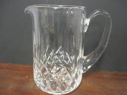 Waterford "Lismore" Crystal Small Pitcher: 6 3/4". Handle repaired