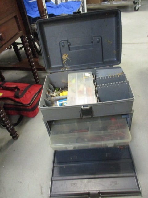 Large Plastic Tackle Box Filled with Fishing Lures and Supplies (1 of 10)