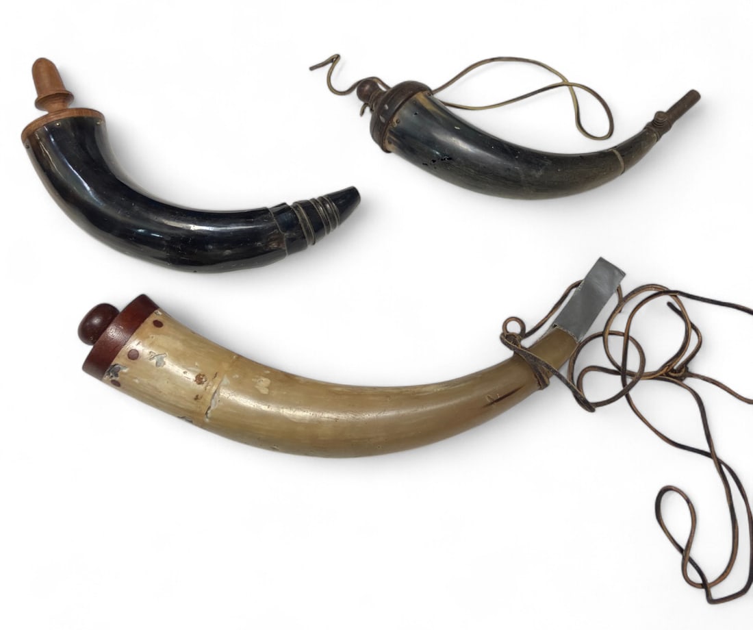 Lot of (3) Powder Horns (1 of 11)
