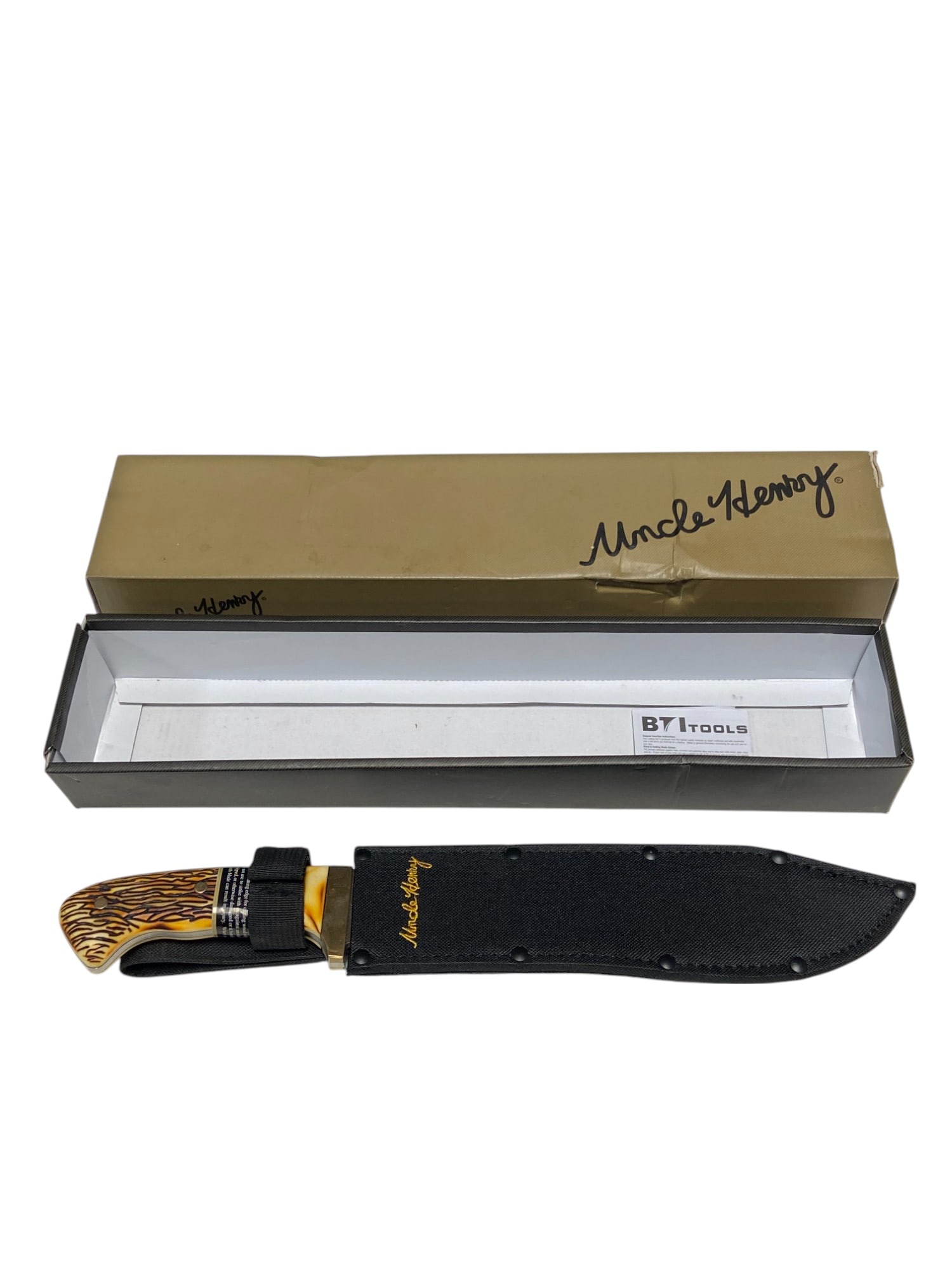 NIB Schrade Uncle Henry 181UH Fixed Blade Bowie Knife with Sheath (1 of 9)