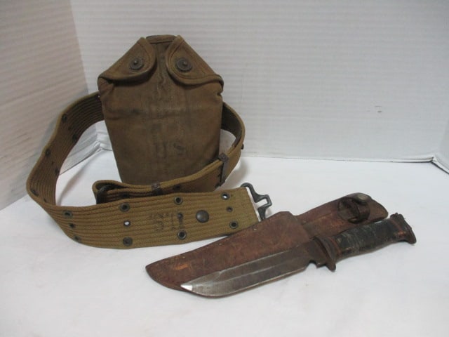WWII EG Waterman(EGW) Military Combat Knife in Leather Sheath and (1 of 18)