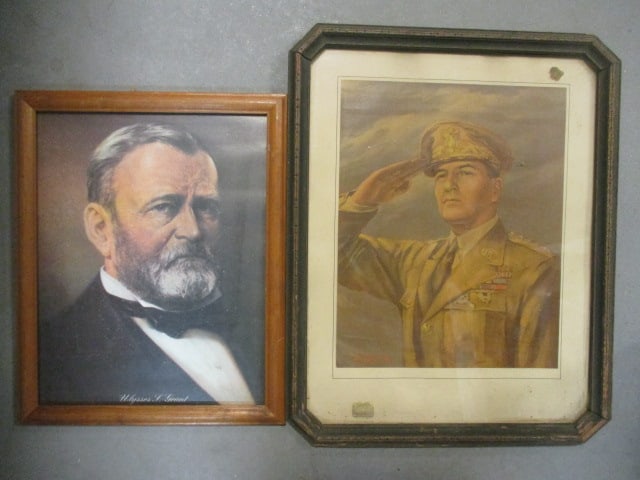 Framed "Ulysses Grant" and "General Douglas MacArthur" Prints (1 of 8)