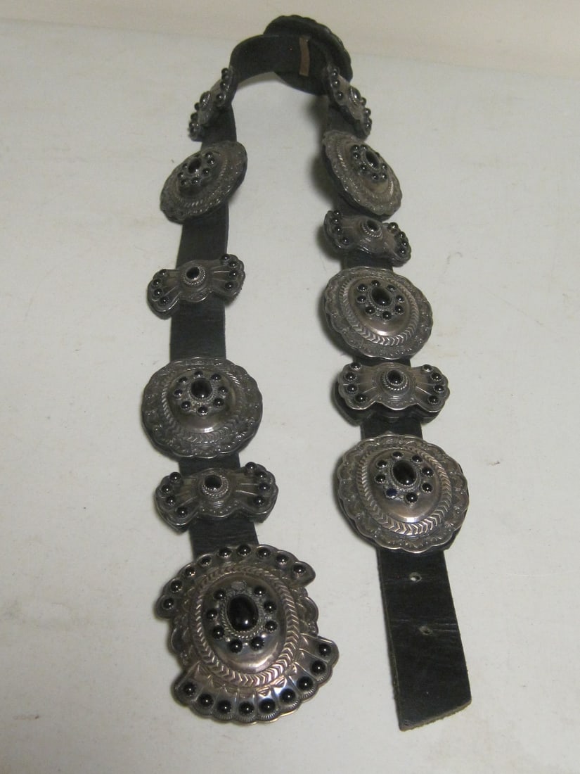 Buffalo Danger Concho Belt with Sterling Silver Buckle and 12 Slides (1 of 4)