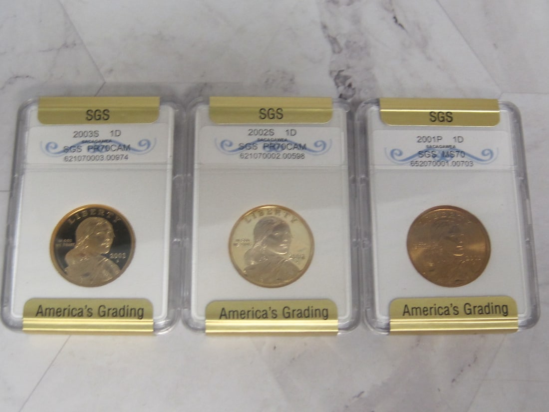 (3) Graded Sacagawea Dollars (1 of 4)