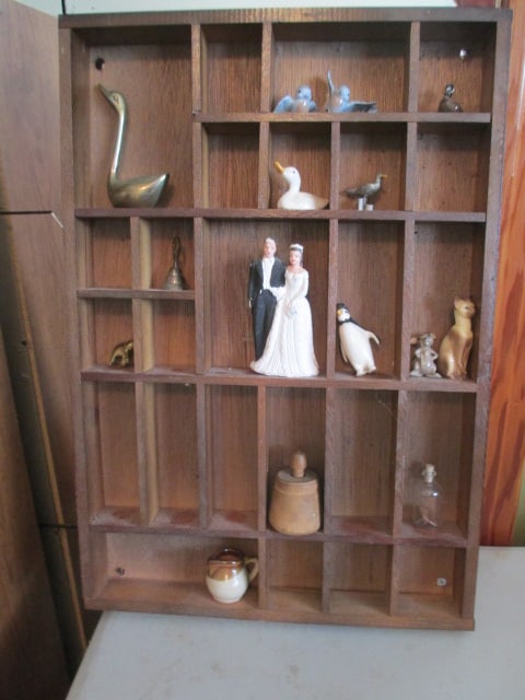 Printer's Tray Style Display with Miniature What-Nots (1 of 5)