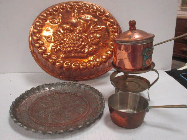 Large Copper Mold, Wall Plate, & Butter Warmer (1 of 12)