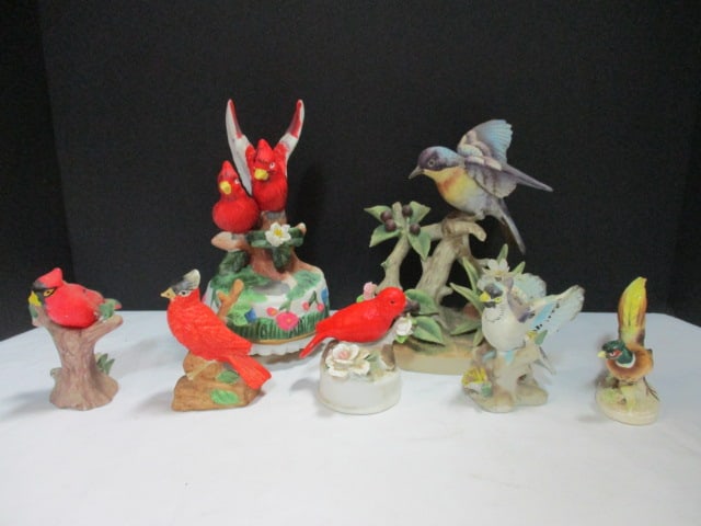 Porcelain Bird Figurines and Musical Figurine (1 of 17)
