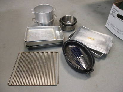 Aluminum Baking Sheet Pans, Mixing Bowls, Enamel Dutch Oven, etc.: See pictures and preview, Local Pickup Only