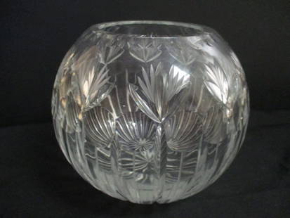 Vintage Large Cut Crystal Bowl: 7 1/2"