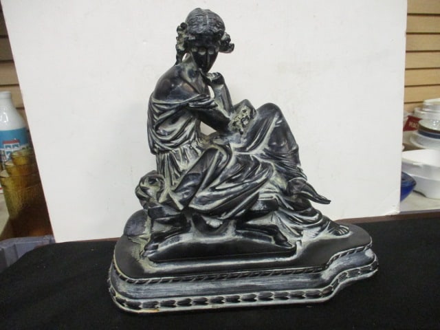 Replica of Classical Seated Women Sculpture: 12" x 11 1/2"