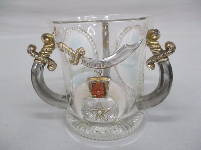 Antique Shriners/Masonic Syria Glass Mug (1 of 7)