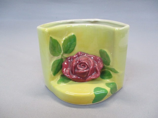 Vintage Rose Corner Wall Pocket 4": .