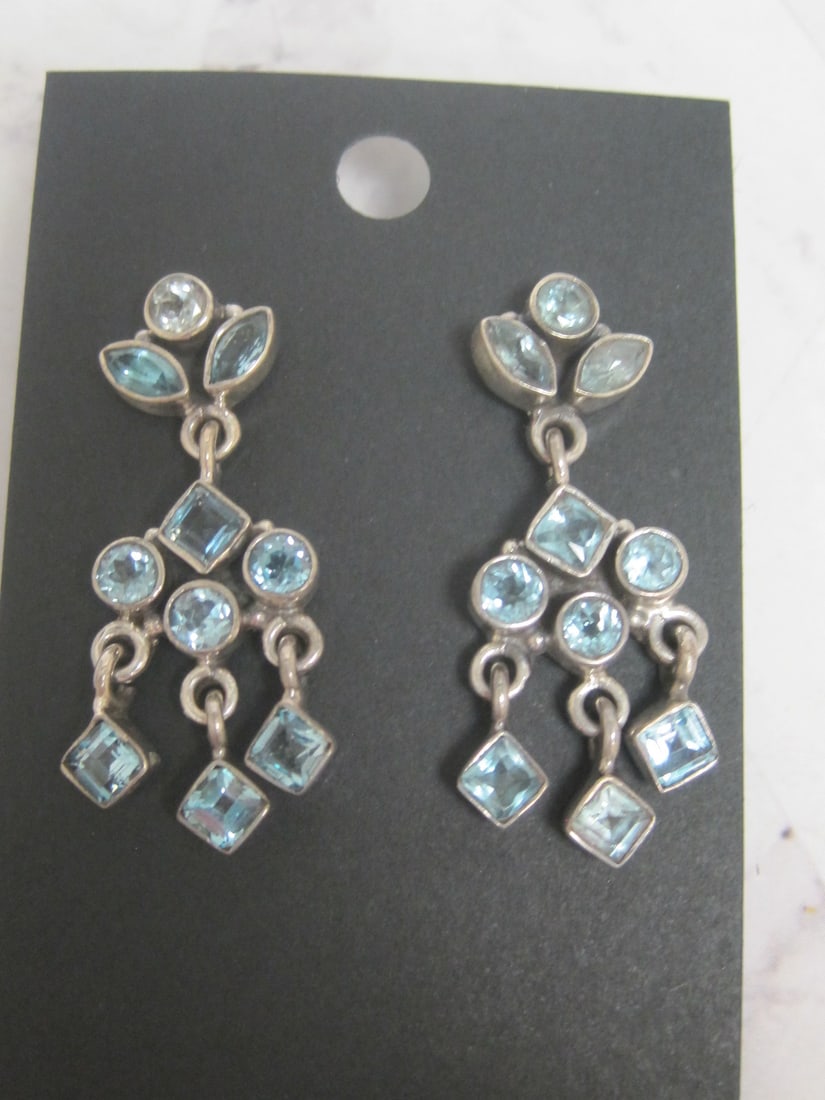 Sterling Silver Blue Topaz Earrings (1 of 3)
