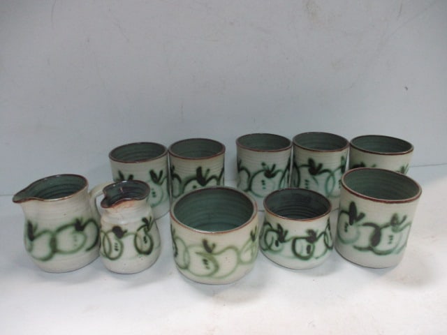 10 Pieces of McWhirter Redware Pottery (Celo, NC): 2" to 3", see pictures and preview for selection
