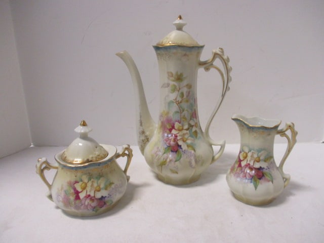RS Prussia Porcelain Chocolate Pot, Creamer and Sugar Bowl (1 of 12)