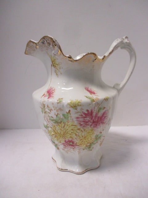 Vintage Edwin Knowles Wash Pitcher: 12"h, old chip on spout, slight crazing