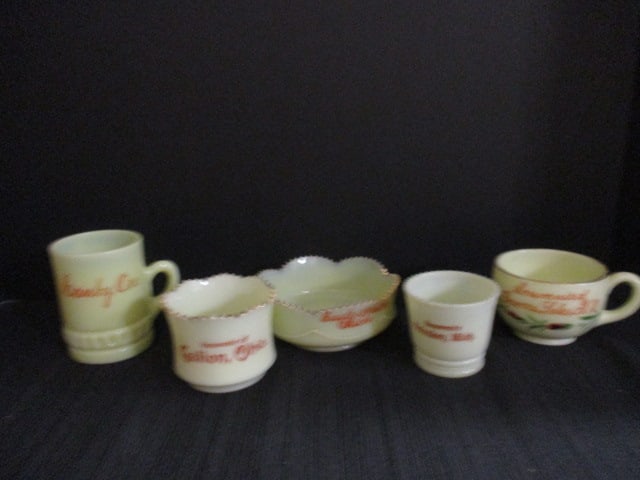 Vintage Uranium Custard Glass Souvenir Items.: See Pictures for Details.
