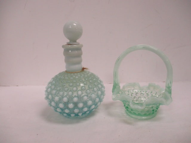 Fenton? Milk Glass Square Bowl, Vase, Pair White Opalescent Salt Cellars (1 of 9)