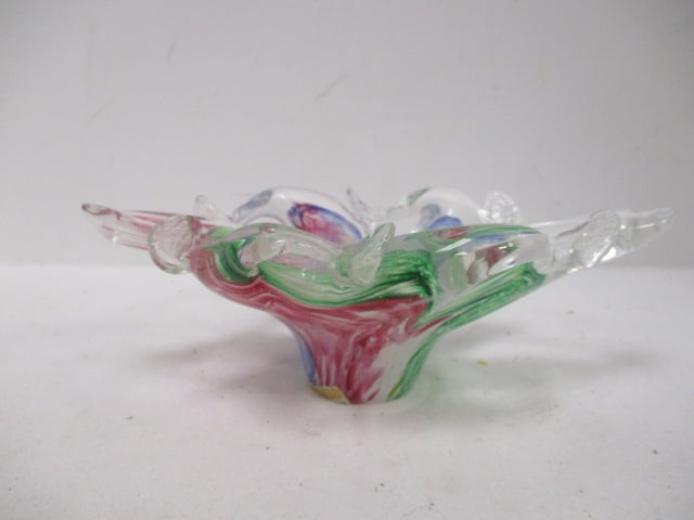 Murano Handcrafted Art Glass Bowl.: 6 1/2 x 3 3/4''.