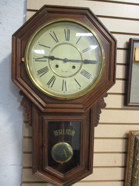 Oak 31-Day Regulator Wall Clock (1 of 9)