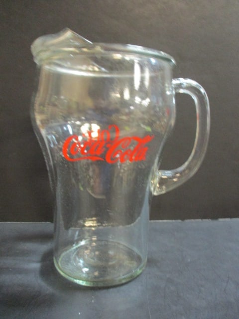 Coca-Cola Bell Shape Clear Glass Pitcher: 9 1/2"h, per consigner note 1970s