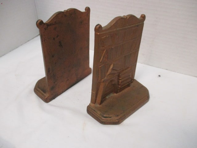 Pair of Painted Cast Metal "Library Bookcase" Form Bookends (1 of 5)