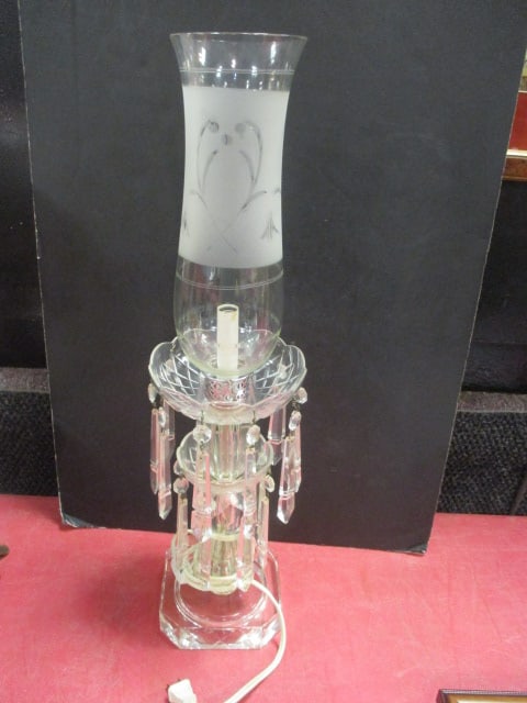 Electric Crystal Mantle Lustre with Prisms: 24"h, Local Pickup Only