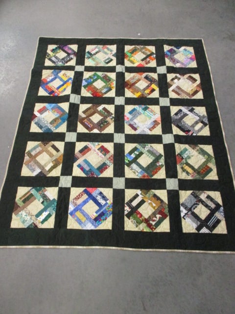 Hand Sewn Quilted Patch Work Design Throw (1 of 4)